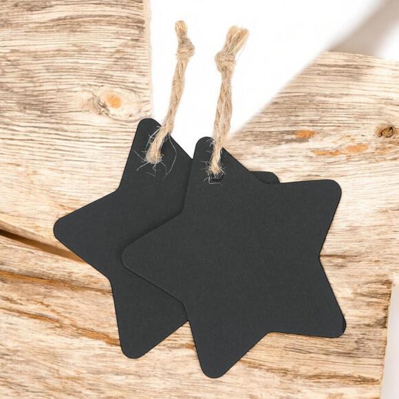 Black Star Gift Tags, Blank Star Shaped Tags,100PCS Kraft Paper Gift Tags - Picture 2 of 6